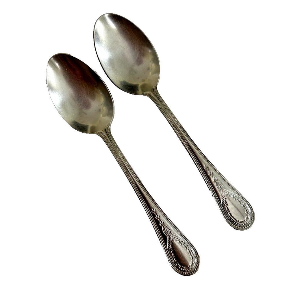 Wallace Continental Bateman Stainless Flatware Replacement Set 2 Oval Spoons